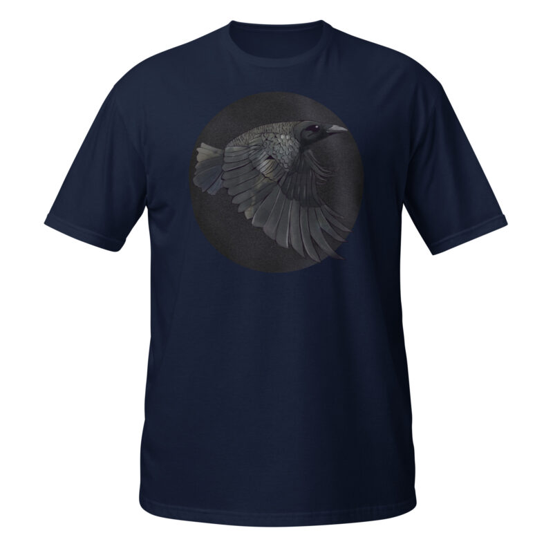 unisex-basic-softstyle-t-shirt-navy-front-6992a9c821c13.jpg Shadow Raven - Premium Soft-style Graphic T